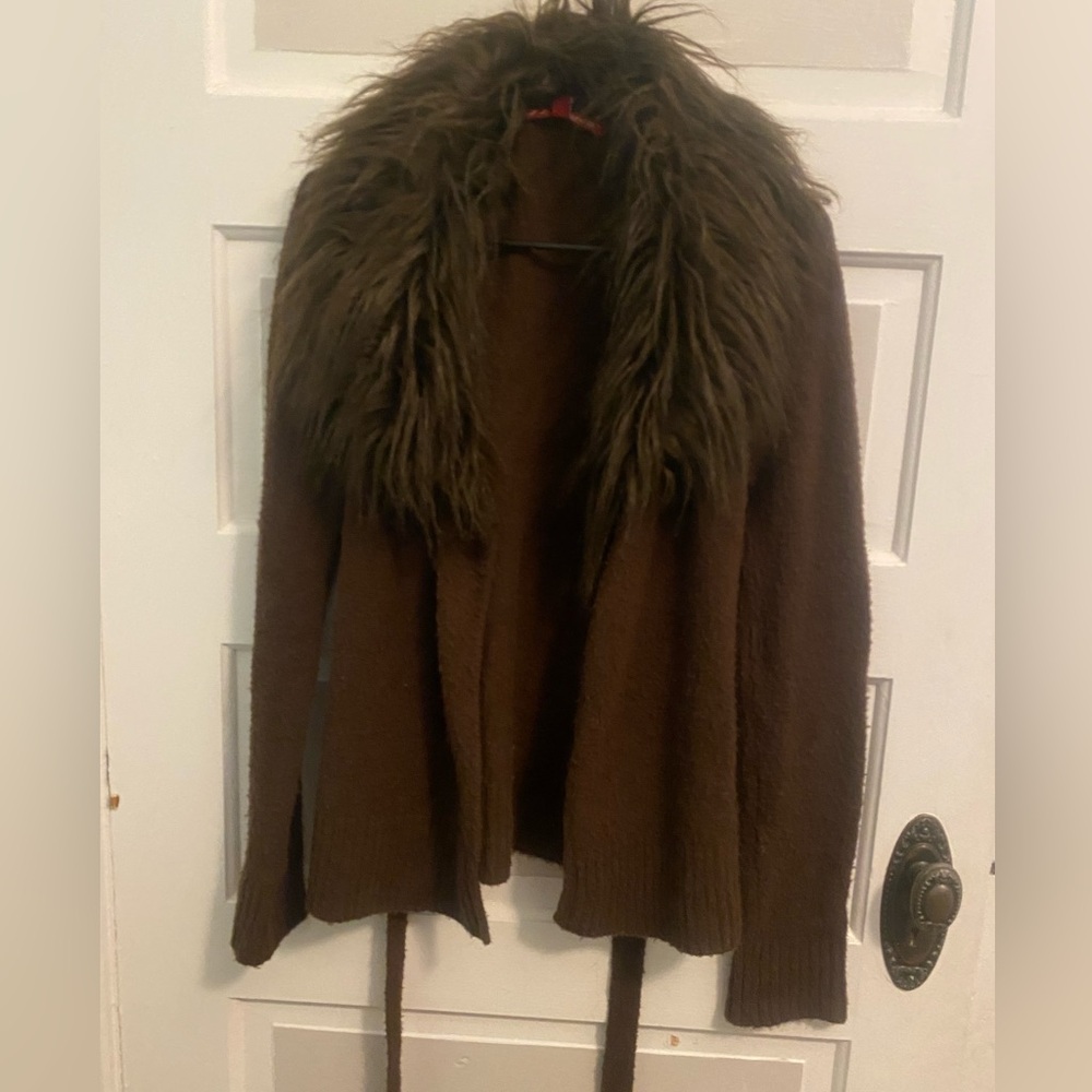 Vintage 2000s Faux Fur Cardigan